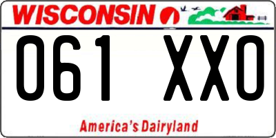 WI license plate 061XXO