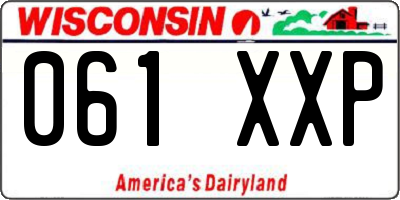 WI license plate 061XXP