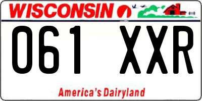 WI license plate 061XXR