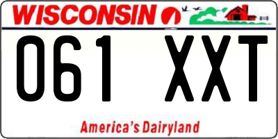 WI license plate 061XXT