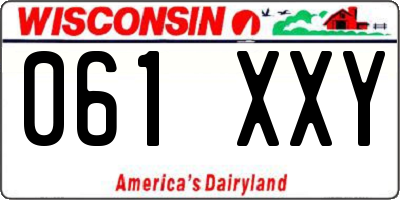 WI license plate 061XXY