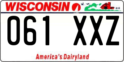 WI license plate 061XXZ