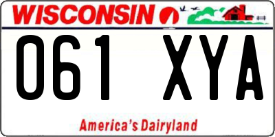 WI license plate 061XYA