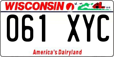 WI license plate 061XYC