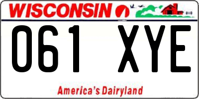 WI license plate 061XYE
