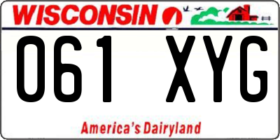WI license plate 061XYG