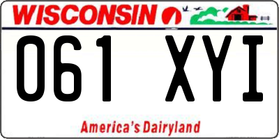 WI license plate 061XYI