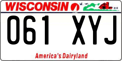 WI license plate 061XYJ