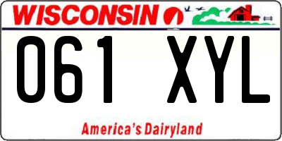 WI license plate 061XYL