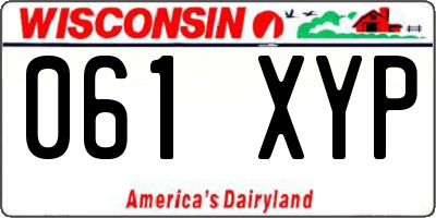 WI license plate 061XYP