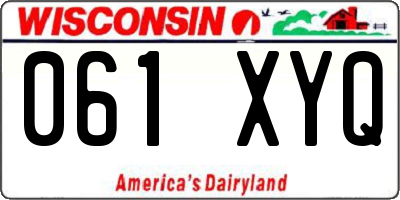 WI license plate 061XYQ