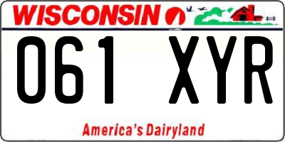 WI license plate 061XYR
