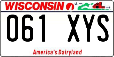 WI license plate 061XYS