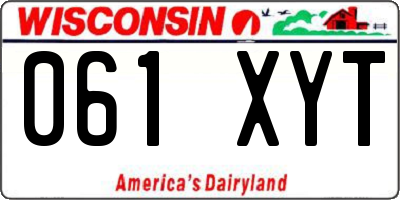 WI license plate 061XYT