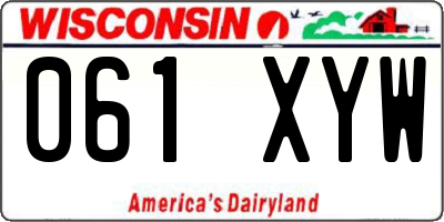 WI license plate 061XYW