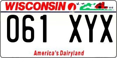 WI license plate 061XYX