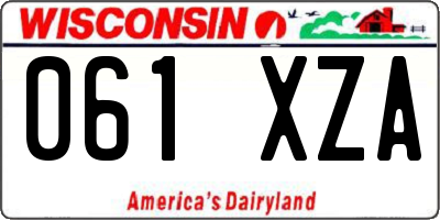 WI license plate 061XZA