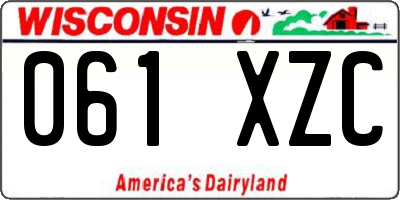 WI license plate 061XZC