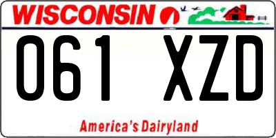 WI license plate 061XZD