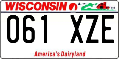 WI license plate 061XZE