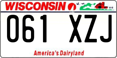 WI license plate 061XZJ