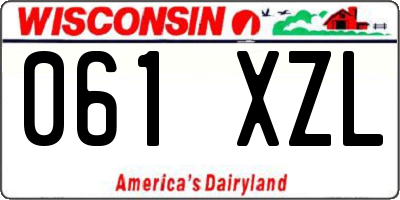 WI license plate 061XZL