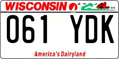 WI license plate 061YDK