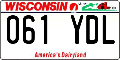 WI license plate 061YDL