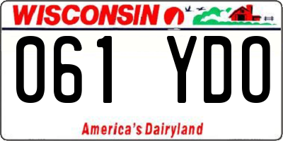 WI license plate 061YDO