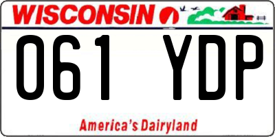 WI license plate 061YDP