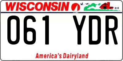 WI license plate 061YDR