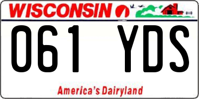 WI license plate 061YDS