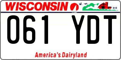 WI license plate 061YDT