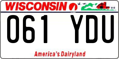 WI license plate 061YDU