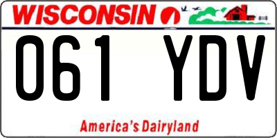WI license plate 061YDV