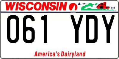 WI license plate 061YDY