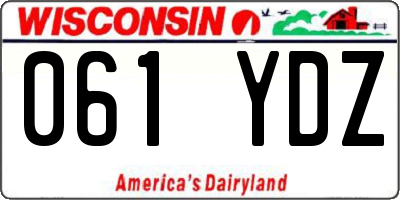 WI license plate 061YDZ