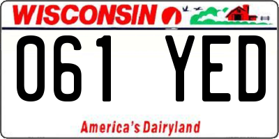WI license plate 061YED