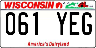 WI license plate 061YEG