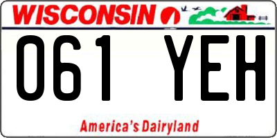 WI license plate 061YEH