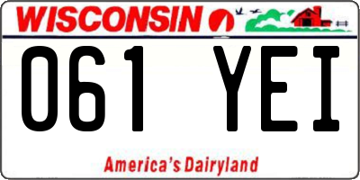 WI license plate 061YEI