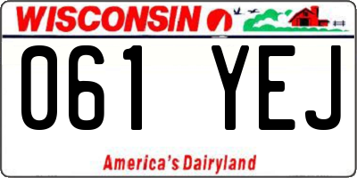 WI license plate 061YEJ
