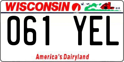 WI license plate 061YEL