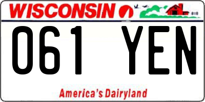 WI license plate 061YEN