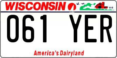 WI license plate 061YER