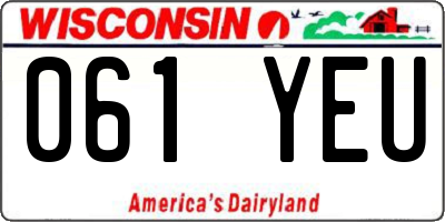 WI license plate 061YEU