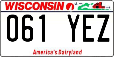 WI license plate 061YEZ