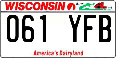 WI license plate 061YFB