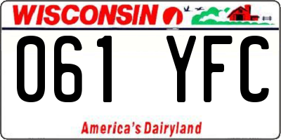 WI license plate 061YFC