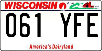 WI license plate 061YFE